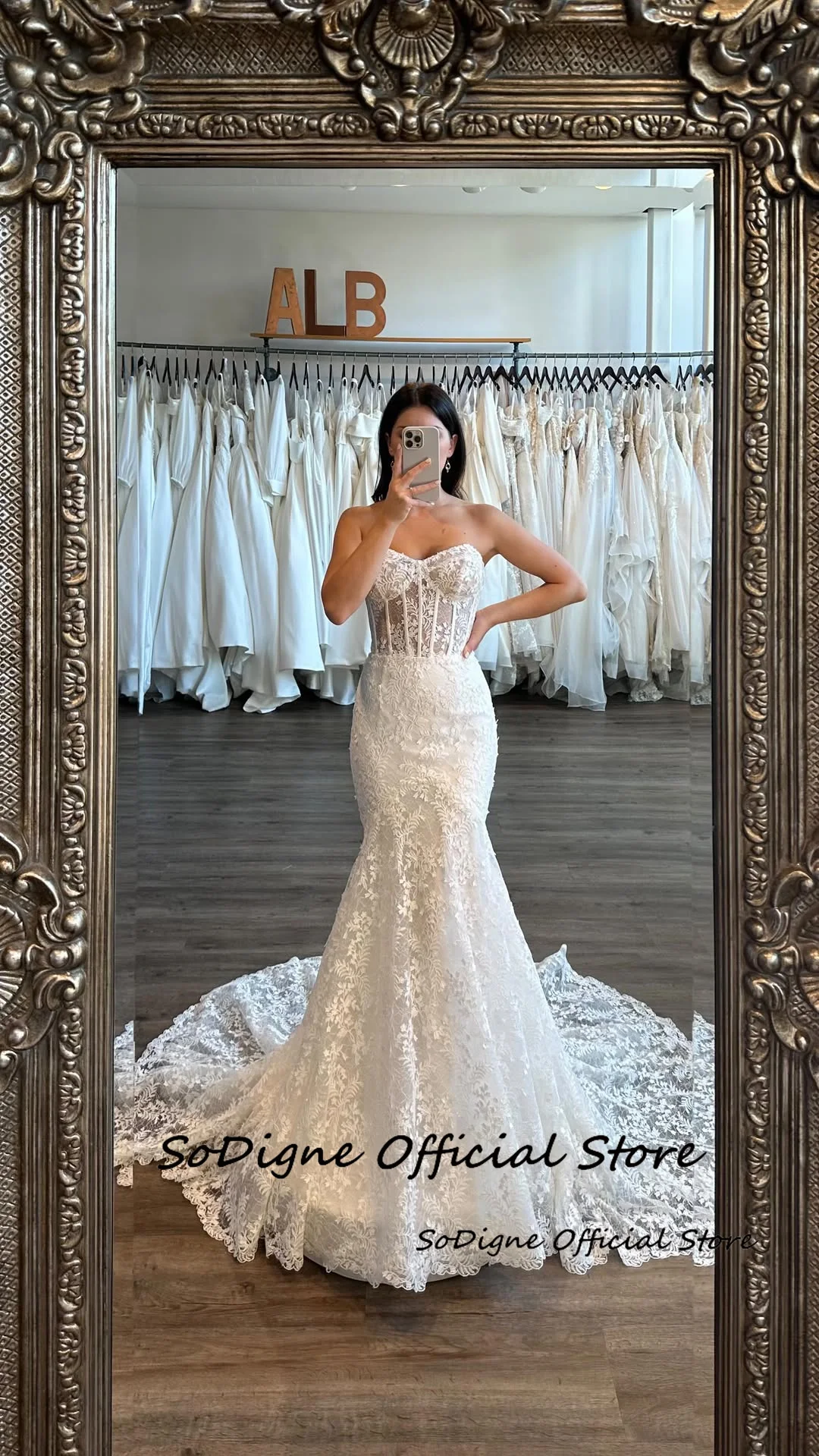 Sodigne sereia tule vestidos de casamento querida sem mangas rendas apliques vestido de noiva vestido de casamento robe de mairee ﻿ Personalizado