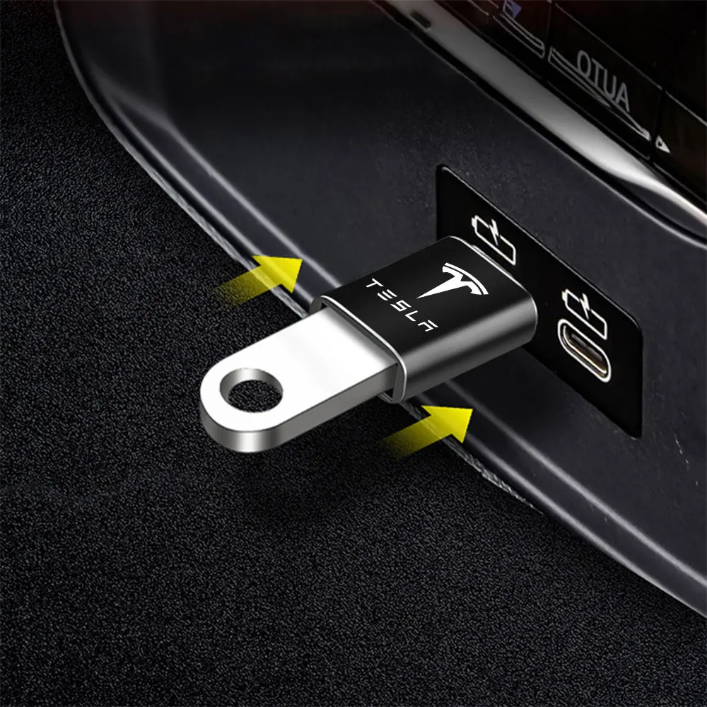 

Car Charging Adapter TypeC to USB Converter Valve Cap For Tesla Model 3 Model Y Highland Model S Model X Cybertruck Invader P85D