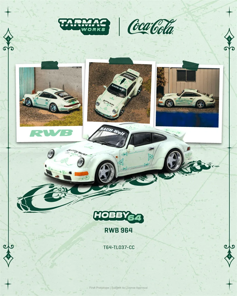 

Предпродажа Tarmac Works 1:64 SLS GT3/RWB964 Зеленый/F40 Литая под давлением модель автомобиля Миниатюрные подарки