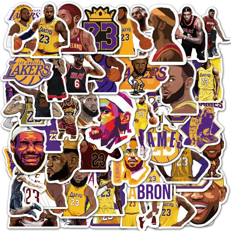 Pegatinas impermeables de la NBA, Kobe Bryant, Stephen Curry, Kyrie Irving, LeBron, James, MacBook, teléfono móvil, ordenador, Maleta, 50 unidades