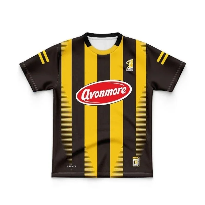 2022 Kilkenny GAA Kids Jersey 3 Stripe Home Ireland Men's Shirt Top Quality Free Delivery