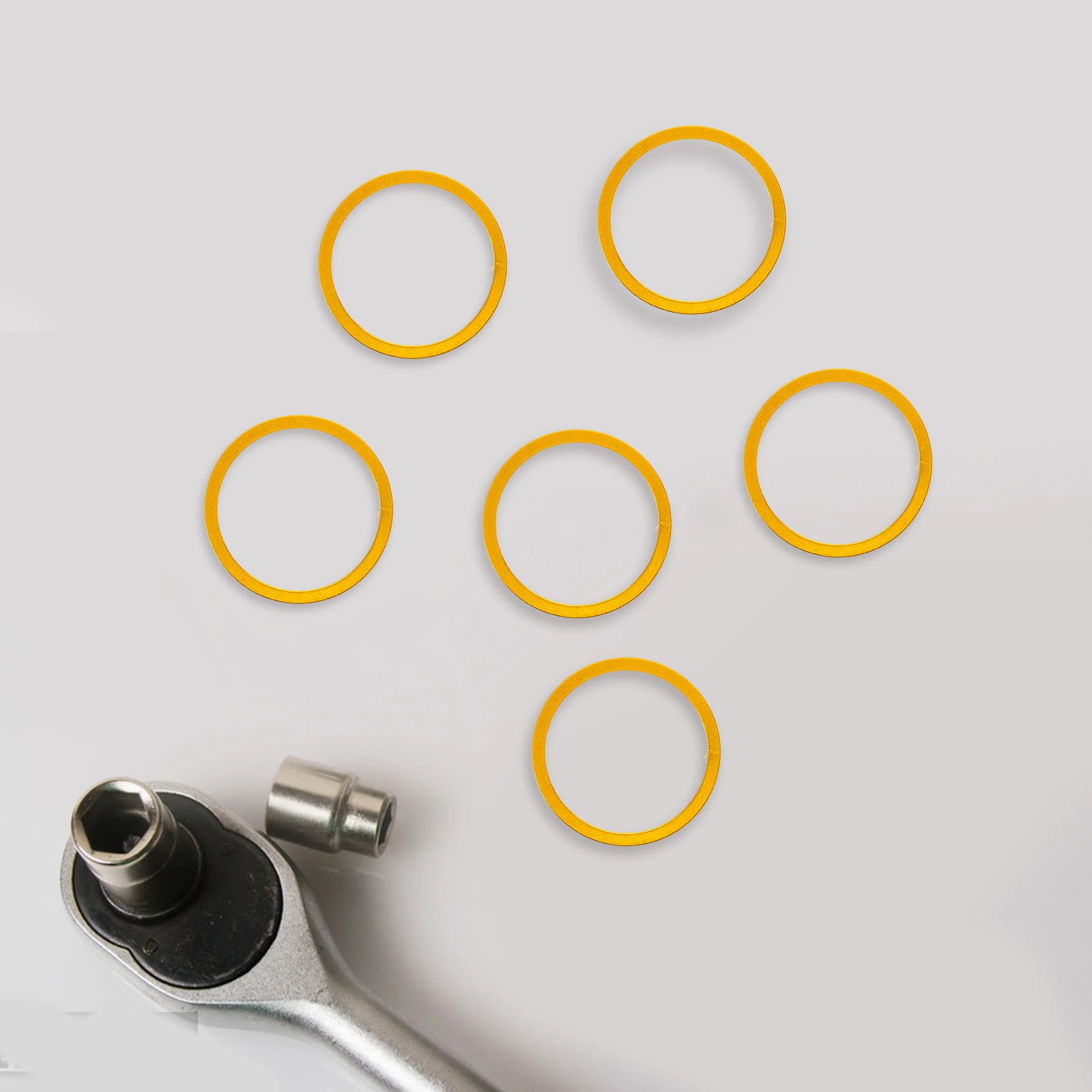 

6pcs Aluminum Alloy Bike Stem Spacers 10/5/3/2Mm Lightweight Durable Threadless Headset Spacer Set For Mountain Road Cycling