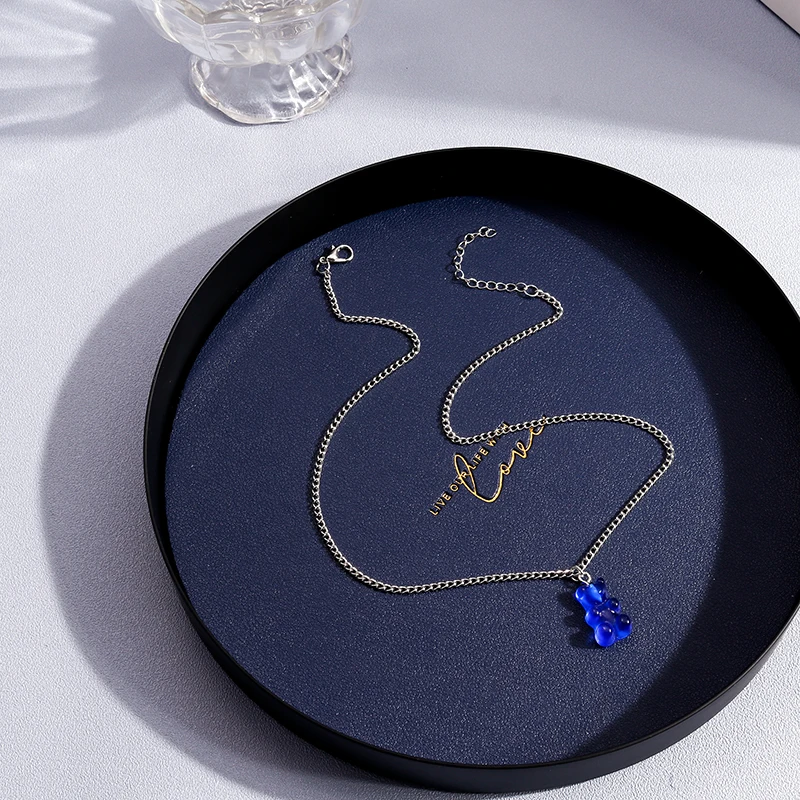 Aihua neue große Süßigkeiten Farbe Gummibärchen Halskette für Frauen Kinder kreative Harz Bär Anhänger Halskette Ohrring Geburtstag Schmuck Geschenke – Detail 34