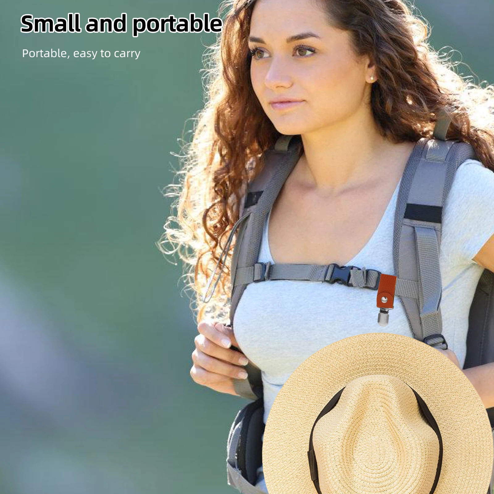 

2 Pcs Cap Clip Baseball Hook Buckle Backpack Hat Holder Caps Portable Pu Retainer Clips Travel Bag for Hats
