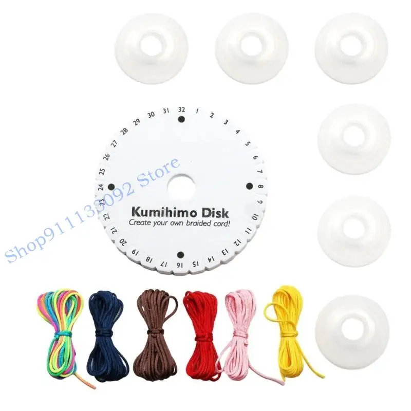 

H9ED Disc Beading Board Braiding Cord Bracelet Weaving Knitting Diy Rope Loom Disk