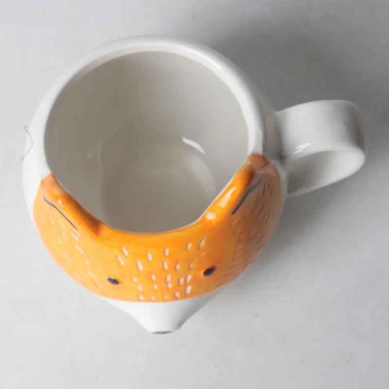 Cartoon Fox Ceramic Mugs Creative Coffee Cups Cute Animal Milk Cup Breakfast Mug Kitchen Drinkware Birthday Gifts view 4