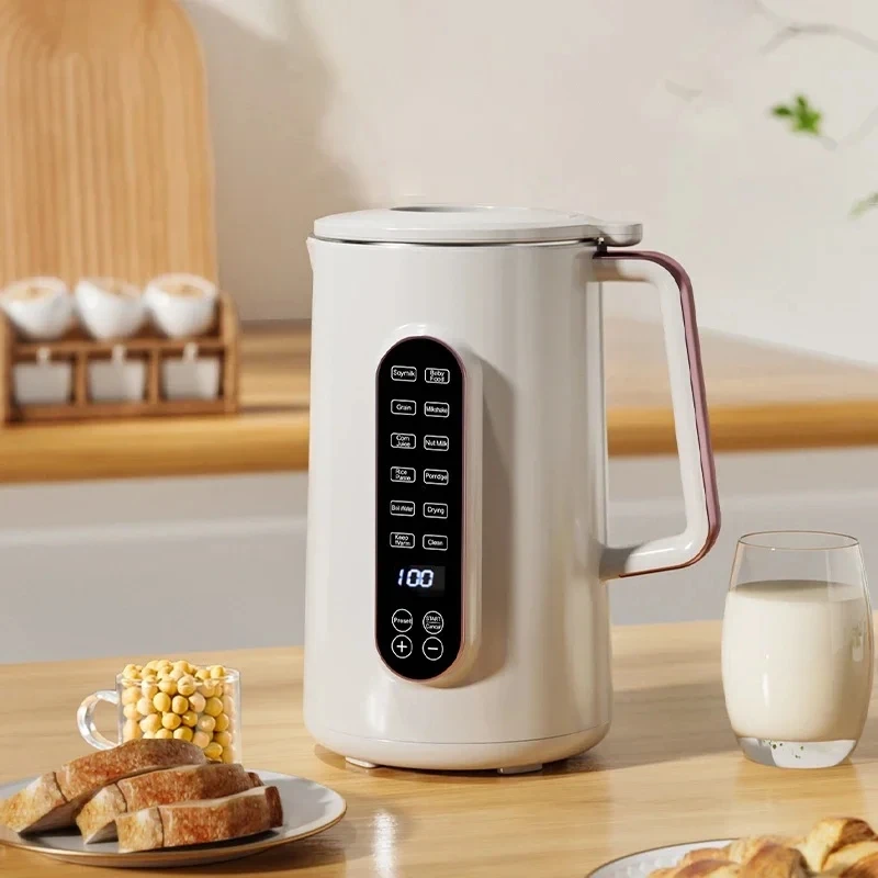 휴대용 미니 두유 메이커 벽 깨기 기계, 220 V, 110V, 1.2L, 10 엽 블레이드 옥수수 착즙기 믹서기, 2024 신제품 