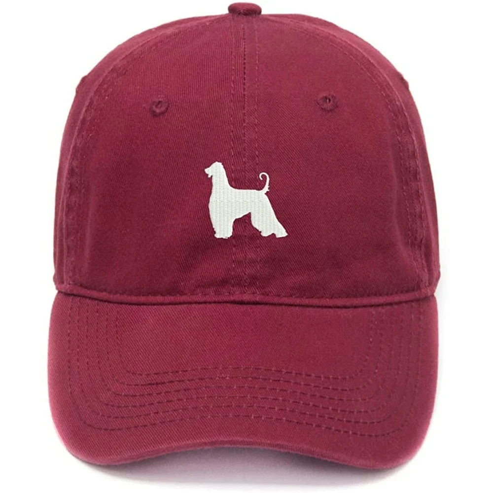 Lyprerazy Men's Baseball Cap Afghan Hound Dog Embroidery Hat Cotton Embroidered Casual Baseball Caps