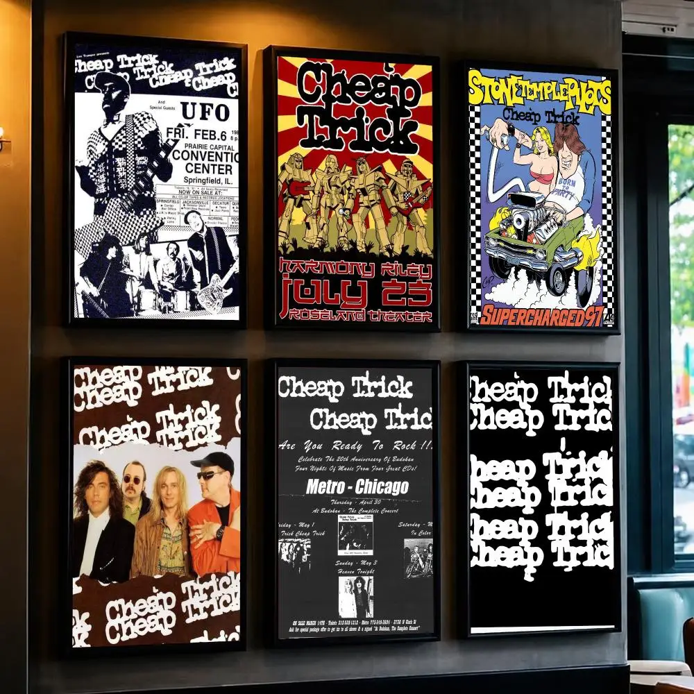 band C-Cheap Trick-K Poster Minimalist Wall Sticker for Cafe Office Bar Home Decor and Gift