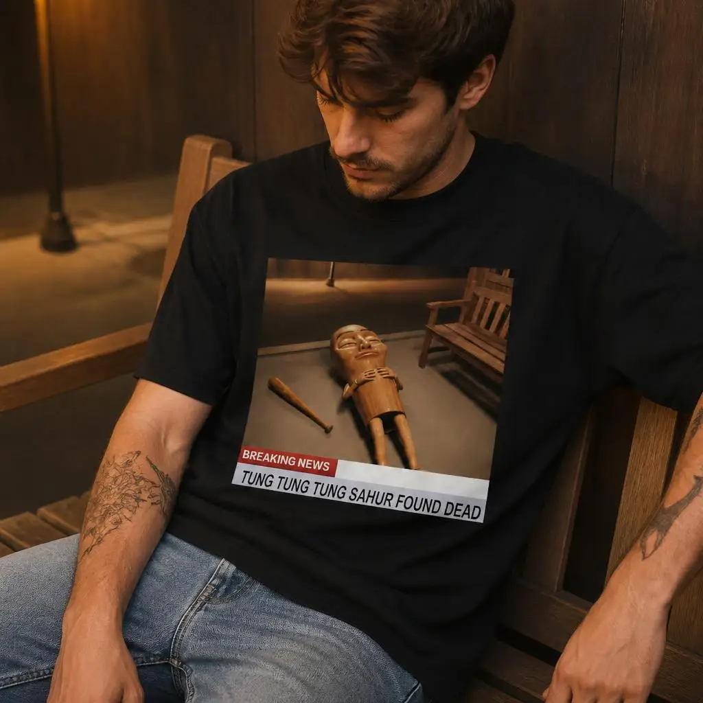 Tung Tung Tung Sahur Found Dead Funny Triple T T Shirts Casual Tees Short Sleeve Round Collar T-Shirt Pure Cotton Tops