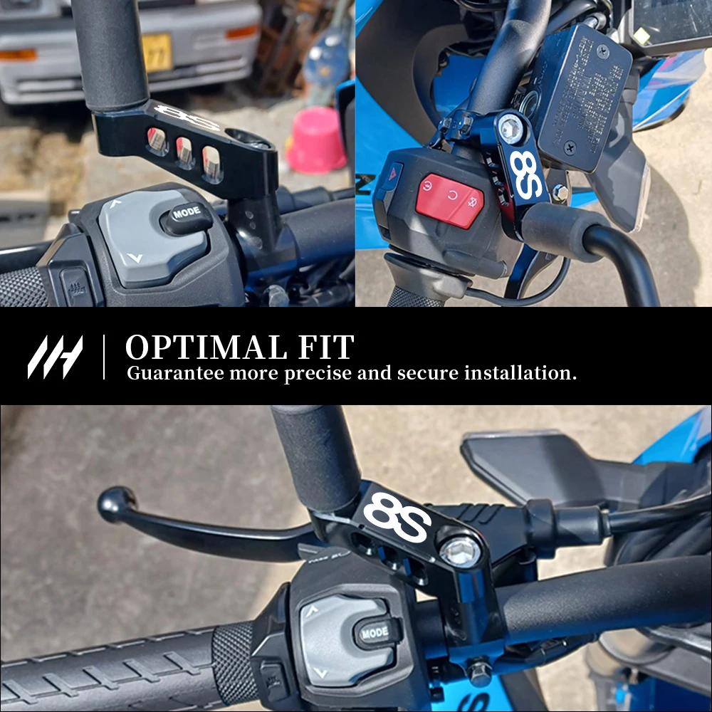 Motorcycle Mirrors Bracket For GSX‑8S 2023‑2024 Rearview Mirror Risers Extension Adapters Improved Visibility Accessories