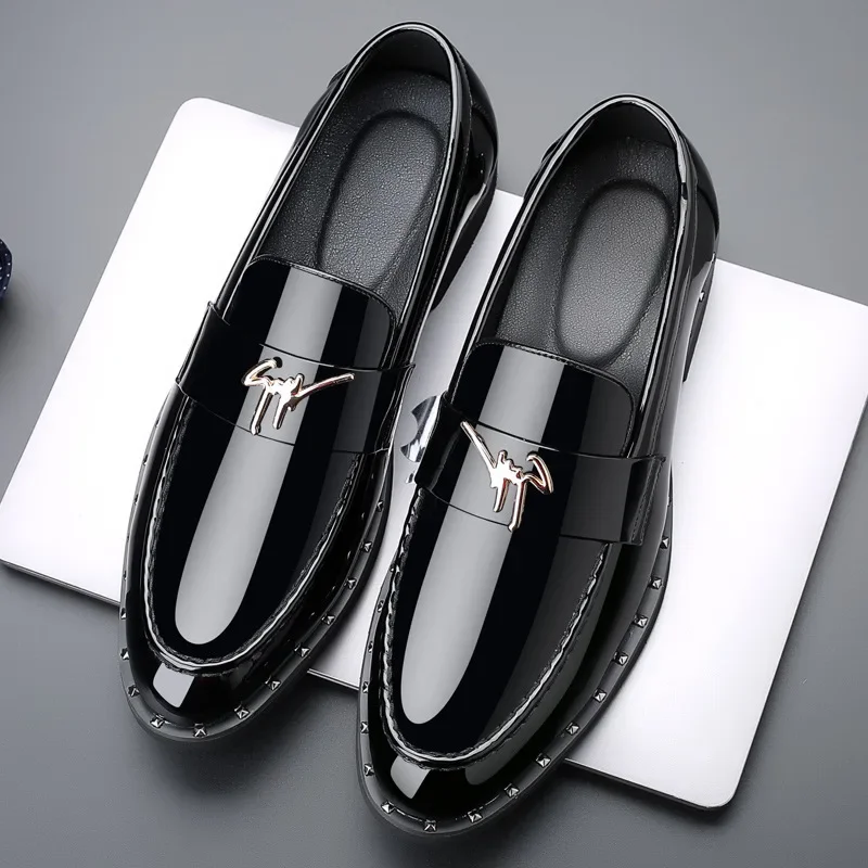 male comfortable shoe leather fashion shoes men terse mocassini loafers black high quality casual mens luxury business