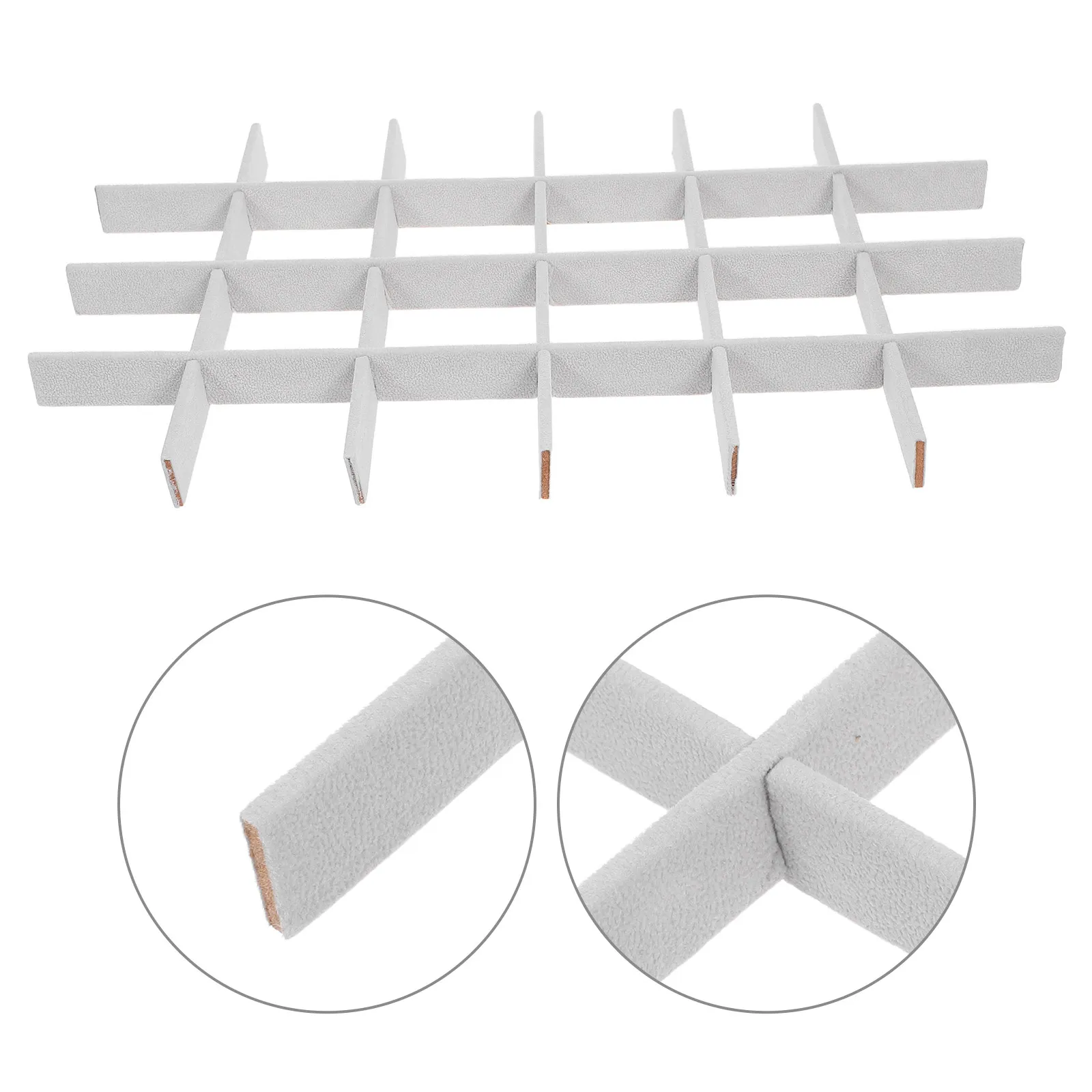 

Jewelry Tray Inserts Organizer Dividers Gray for Rings Earrings Necklaces Adjustable Travel Home Jewelry Display Box Storage