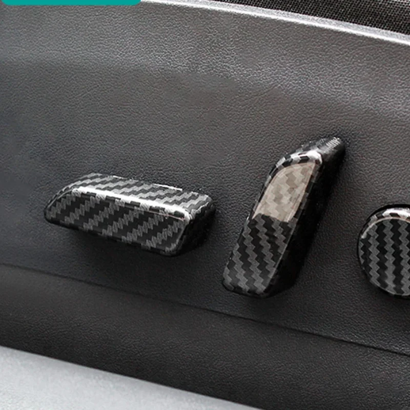 Abaiwai Carbon Fiber Car Seat Adjustment Knob Button Switch 3d Trim Sticker Parts For Tesla Model 3 Y 2021 2022 2023 2024 2025