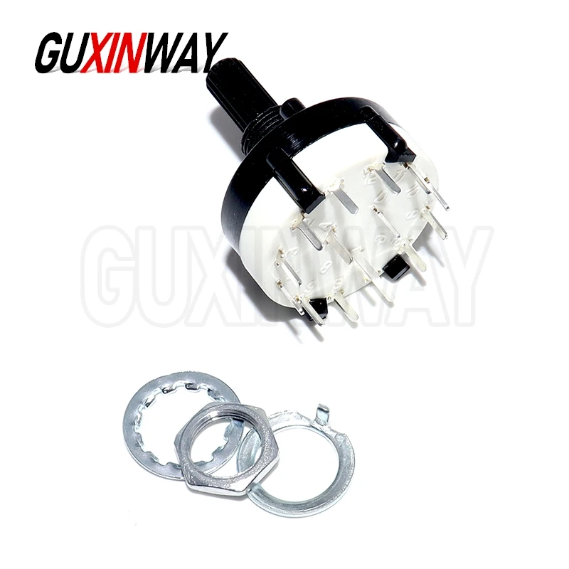 1PCS RS26 플라스틱 4극 3위치 로터리 밴드 스위치 2극 6위치 1극 12위치 핸들 길이 21MM 축 밴드 스위치