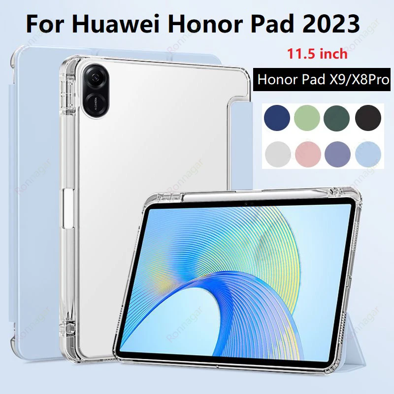 

Case for HUWEI Honor Pad X9 11.5" 2023 with Pencil Holder Smart Honor Pad X8 Pro 11.5 inch ELN-W09 Case with Soft TPU Back Funda