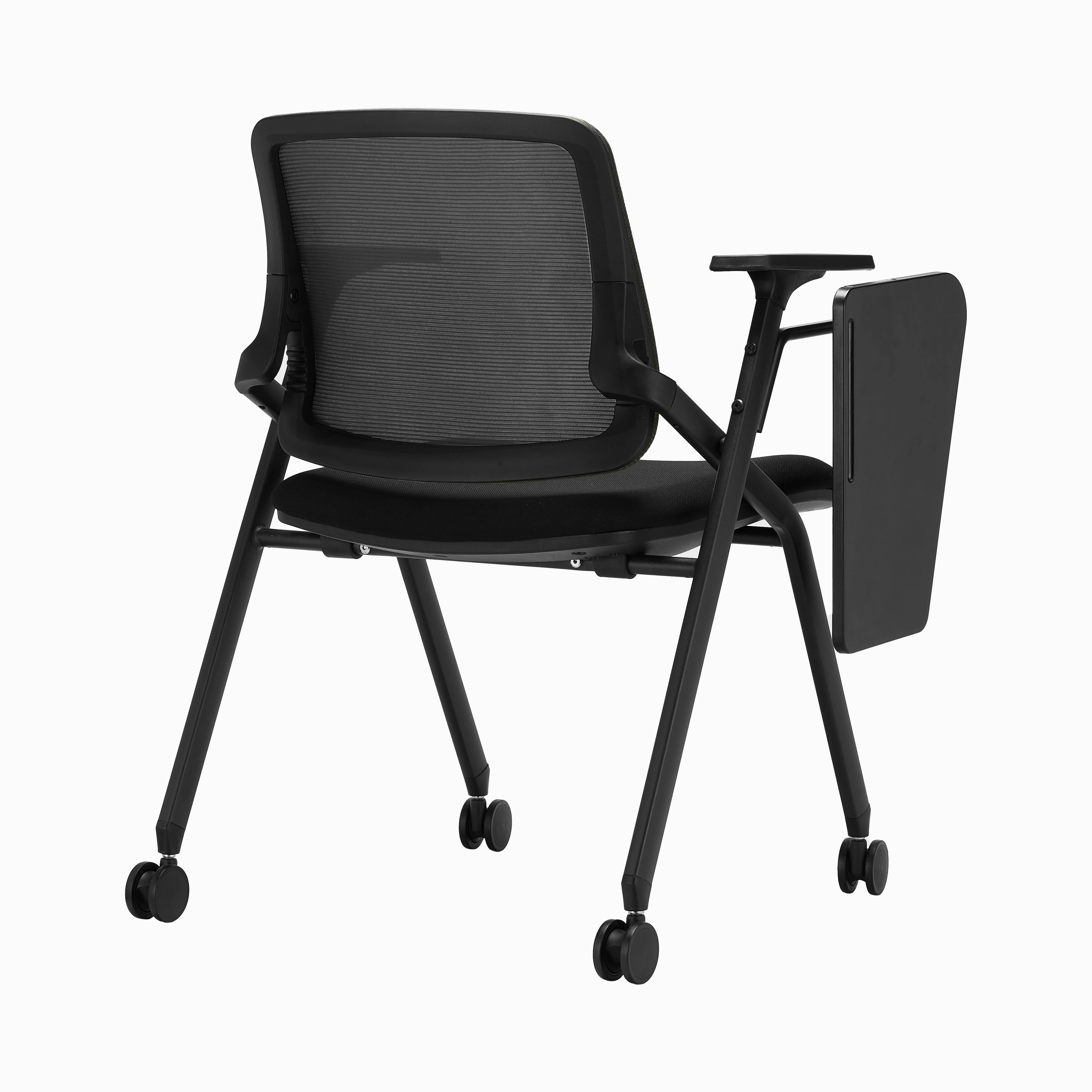 Wholesale Black Mesh Breathable Meeting Room Folding Chair Stackable Training Office Chair