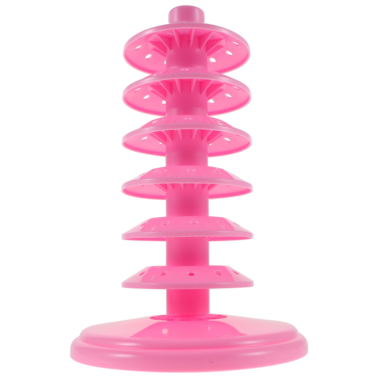 

Pink 6 Layers Lollipop Holder Candy Marshmallow Display Stand Pops Rack for Party Shop Birthday Home PP Material
