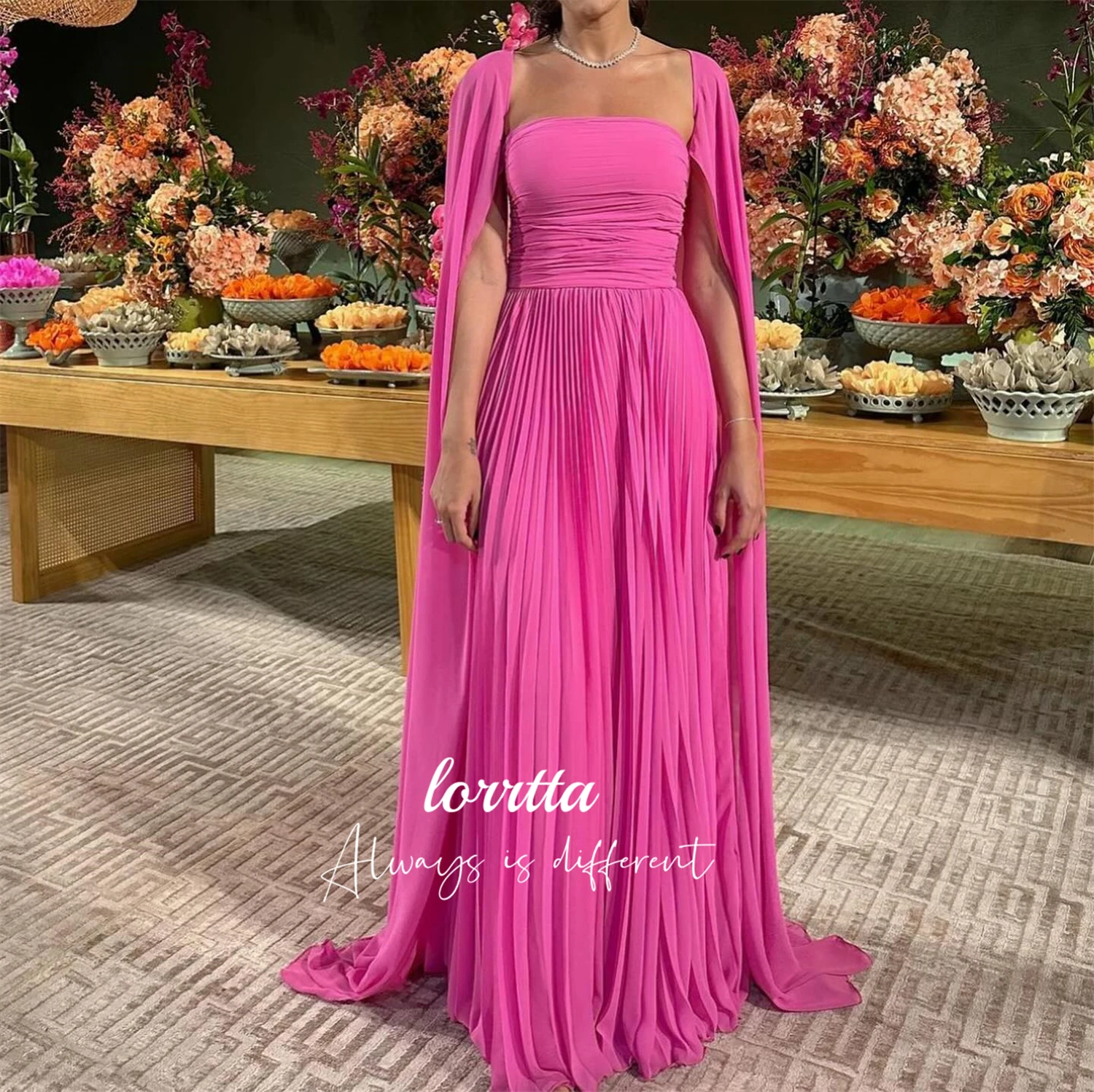 

Lorrtta Chiffon Shawl Graduation Gown Ball Line A Rose Red Bridesmaid Dress Elegant Party Dresses for Women 2024 Sharon Said