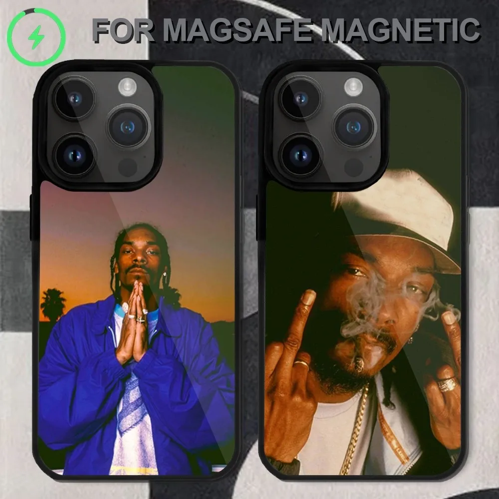 Rapper S-SNoop D-Dogg  Phone Case  For iPhone 14 13 12 11 15 Pro Max Magsafe Wireless Charge Plus Mini Cover