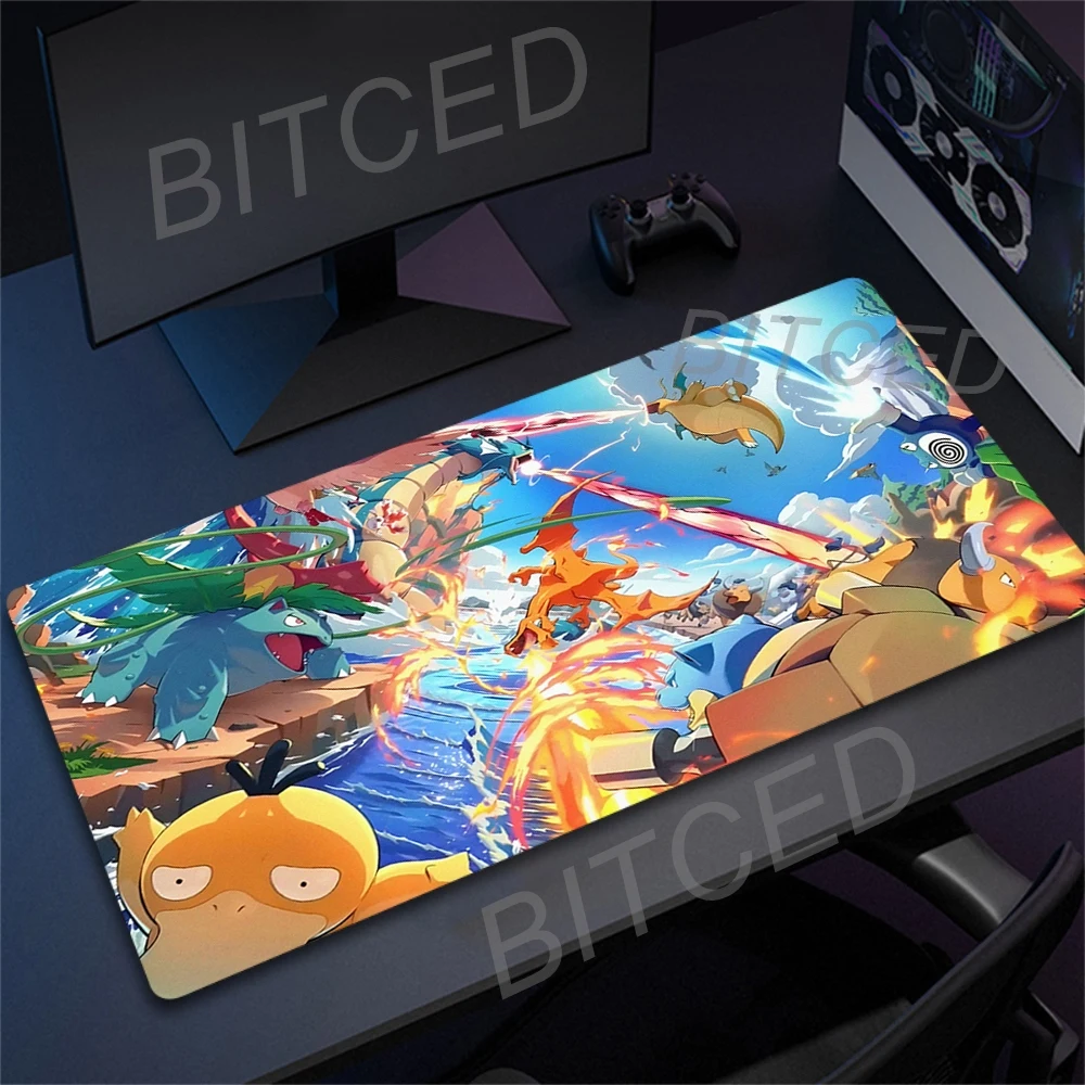 

Коврик для мыши с мультяшным дизайном Kawaii, большой игровой коврик XL для ПК, клавиатуры и стола, резиновый коврик для мыши, игровой коврик для ноутбука P-Pokemons
