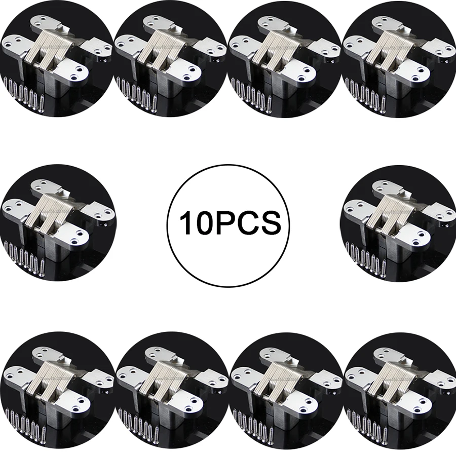 

New 10PCS 34X140mm Invisible Concealed Heavy Duty Door Hinges Stainless Steel+Zinc Alloy Wooden Door Hinges Loading 60KG/PCS