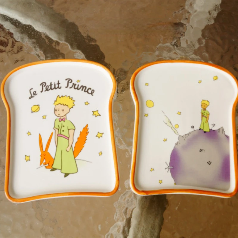 

Cute and beautiful cartoon little prince ceramic plate illustration breakfast bread toast modeling plate salad plate