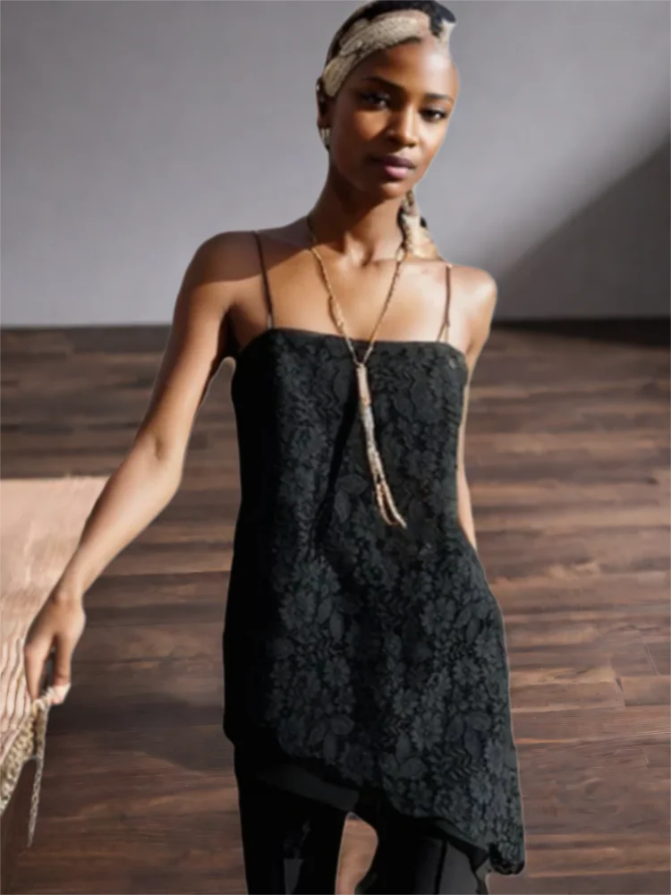 

Женские топы, осенние новые модные асимметричные топы, тонкие кружевные топы на бретельках, женские уличные путешествия, праздничное шикарное сексуальное элегантное платье-комбинация