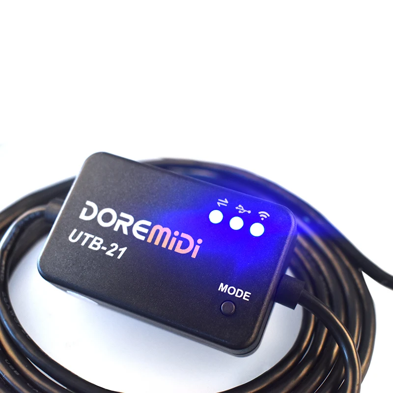 DOREMiDi edytor muzyki USB MIDI na bezprzewodowy Adapter MIDI Bluetooth bezprzewodowy kabel MIDI USB ze wskaźnikiem i przyciskiem przełącznika trybu