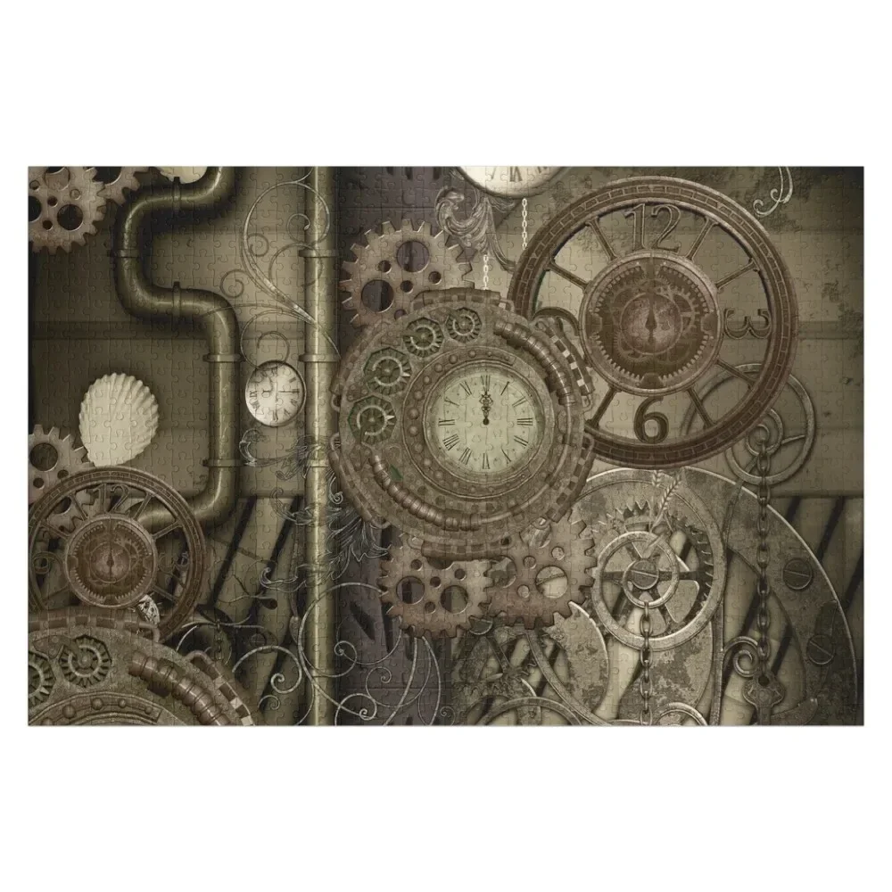 

Steampunk, clocks and gears Jigsaw Puzzle Custom Wooden Boxes Puzzle