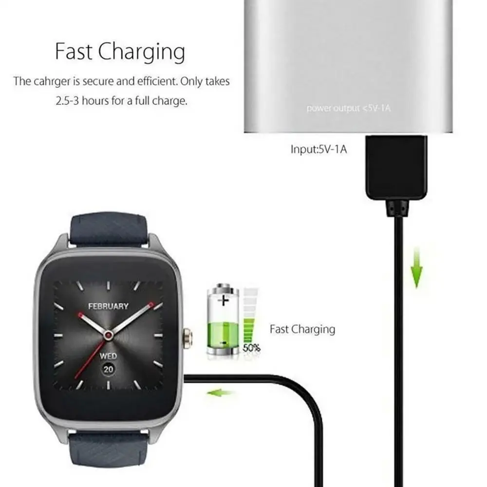 Universal Charging Dock Fast Charging Smart Glasses Charger Wireless Charging Power Cable Power Adapter For ASUS Zen Watch 2