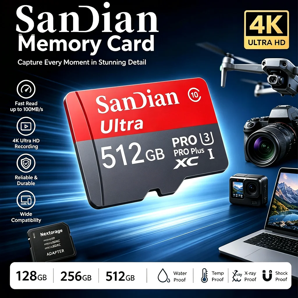 SD Cards TF Cards Memory Card Micro TF SD Card 32GB 64GB 128GB Ultra U3 V30 4K Ultra HD 4K for Driving Recorder Drone Tablet