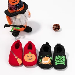 Baby Shoes Halloween Pumpkin Alphabet Not Easy To Drop Shoes Glow At Night Soft Sole First Walker Infant Crib Shoes Newborn