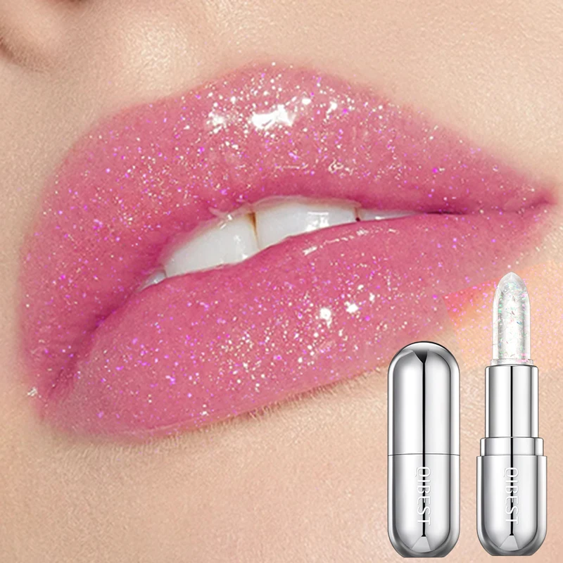 QIBEST Shining Jelly Lipstick Color Change With Temperature Lip Stick Hydrating Moisturising Lip Balm Glitter Lipstick Cosmetics