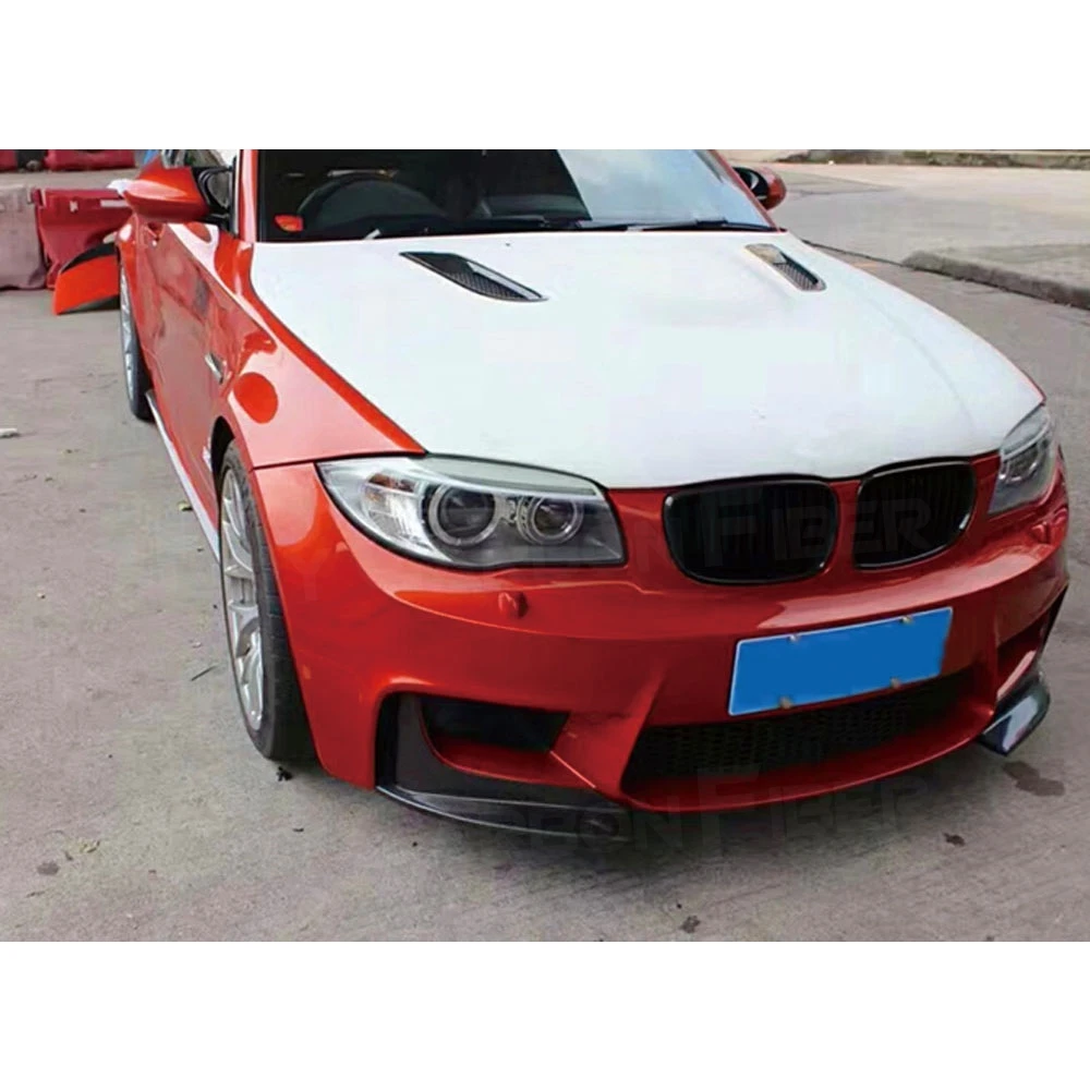 ألياف الكربون الجبهة حافة مصد السيارة الخائن المئزر اللوحات Cupwings أجنحة لسيارات BMW 1 Series E82 1M كوبيه 2 باب 2011-2013