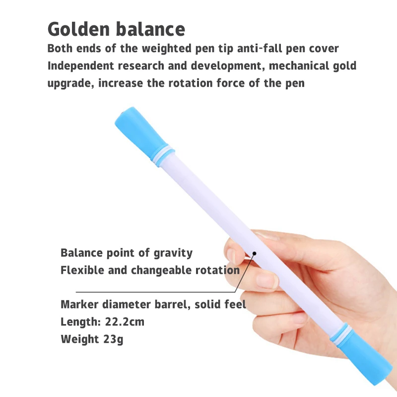 Dual-end Rotating Pen Writable Spinning Pen Decompression Pen Spinning Pen Fidget Toys Pen Spinner Anti-stress  For Kids Gifts