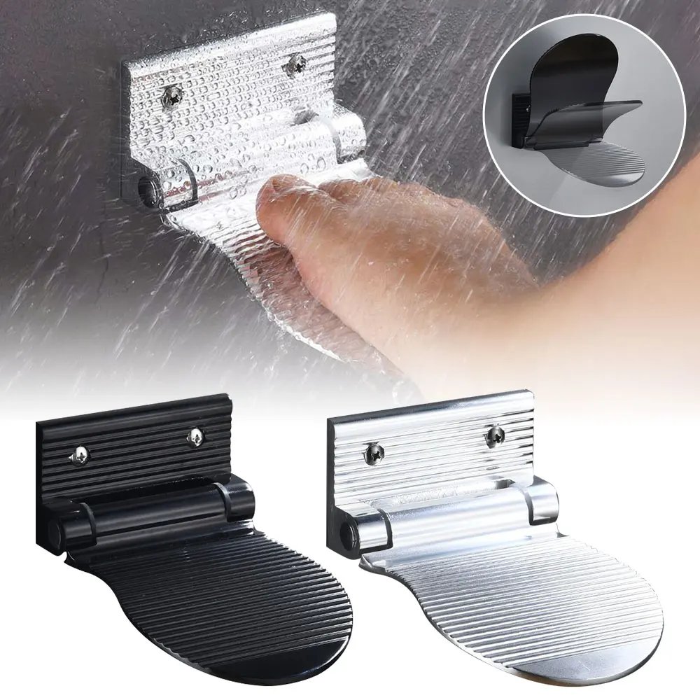 Space Aluminum Bathroom Pedal Shower Room Anti-Slip Safety Foot Rest Safety Bathroom Pregnant Women Foldable Foot Pedal Hardware