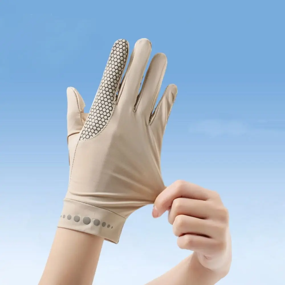 

Ice Silk Sunscreen Gloves Breathable Non Slip Sun Protection Riding Gloves Touch Screen Anti-UV Summer Driving Gloves Outdoor