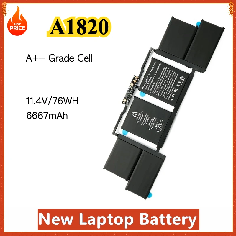 

A1820 Laptop Battery For APPLE MACBOOK PRO 15" A1707 2016 2017 Year 11.4V 6667mAh