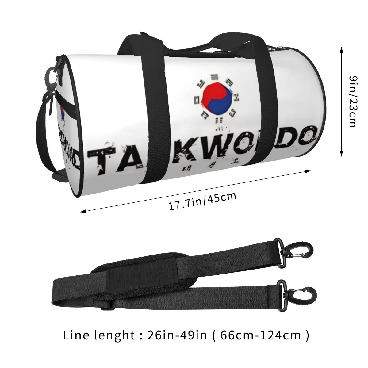 Taekwondo Text And Lettering Sport Bags Large Gym Bag Outdoor Couple Custom Handbag Travel Training Novelty Fitness Bag