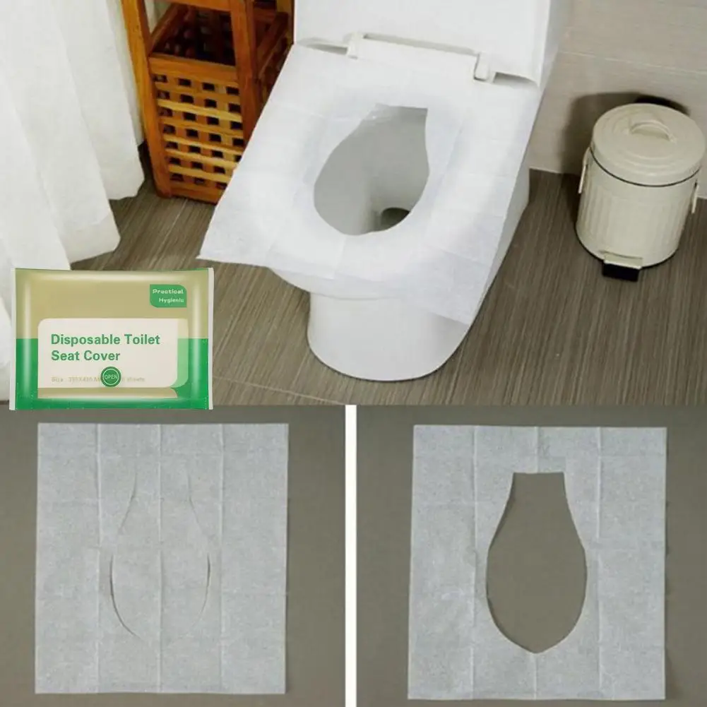 10PCS Disposable Toilet Seat Cover Portable Travel Hotel Mat Waterproof Toilet Camping Degradable Accessories Bathroom Y6S8