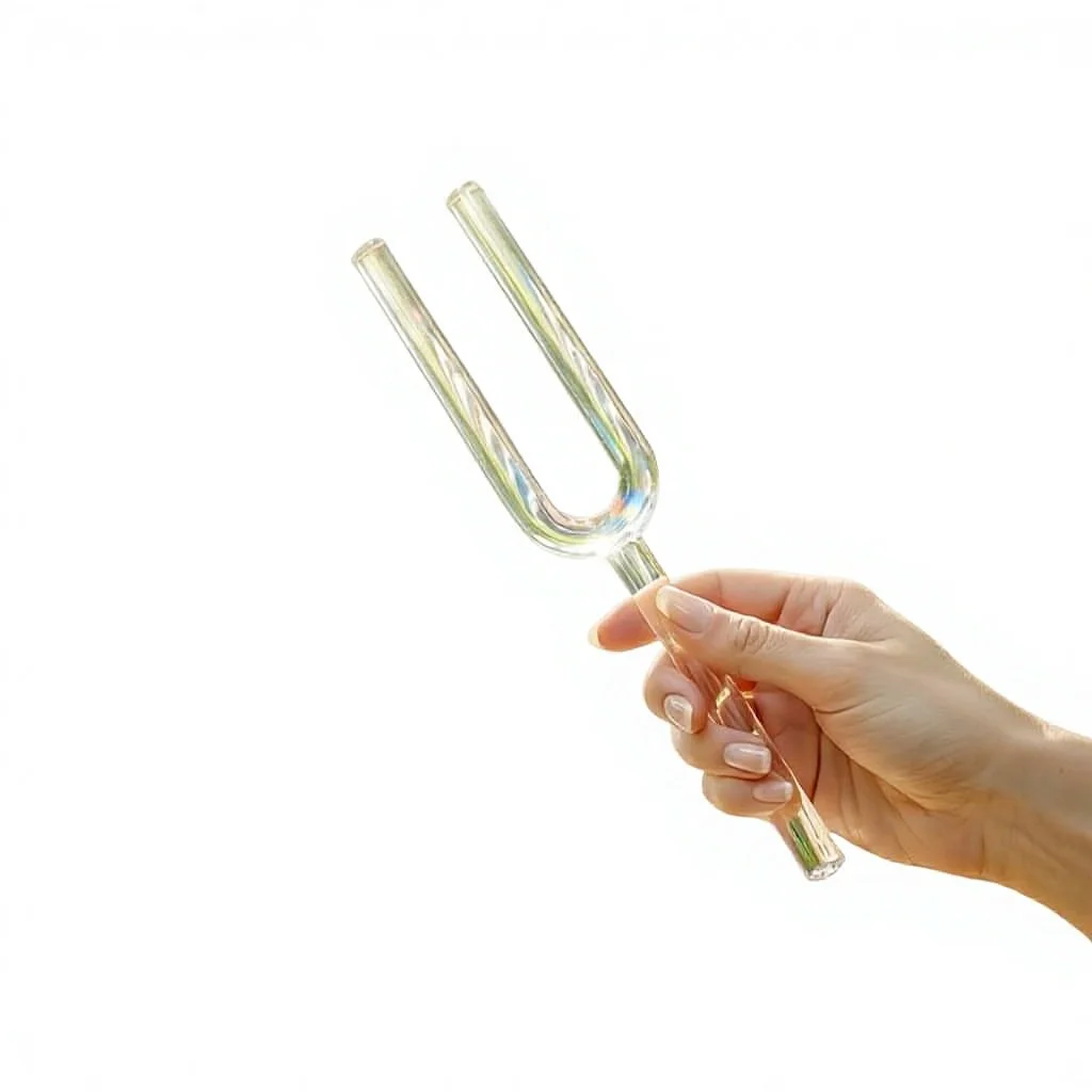 Crystal Tuning Fork for Relaxation and Tone Therapy-Transparent Musical Instrument