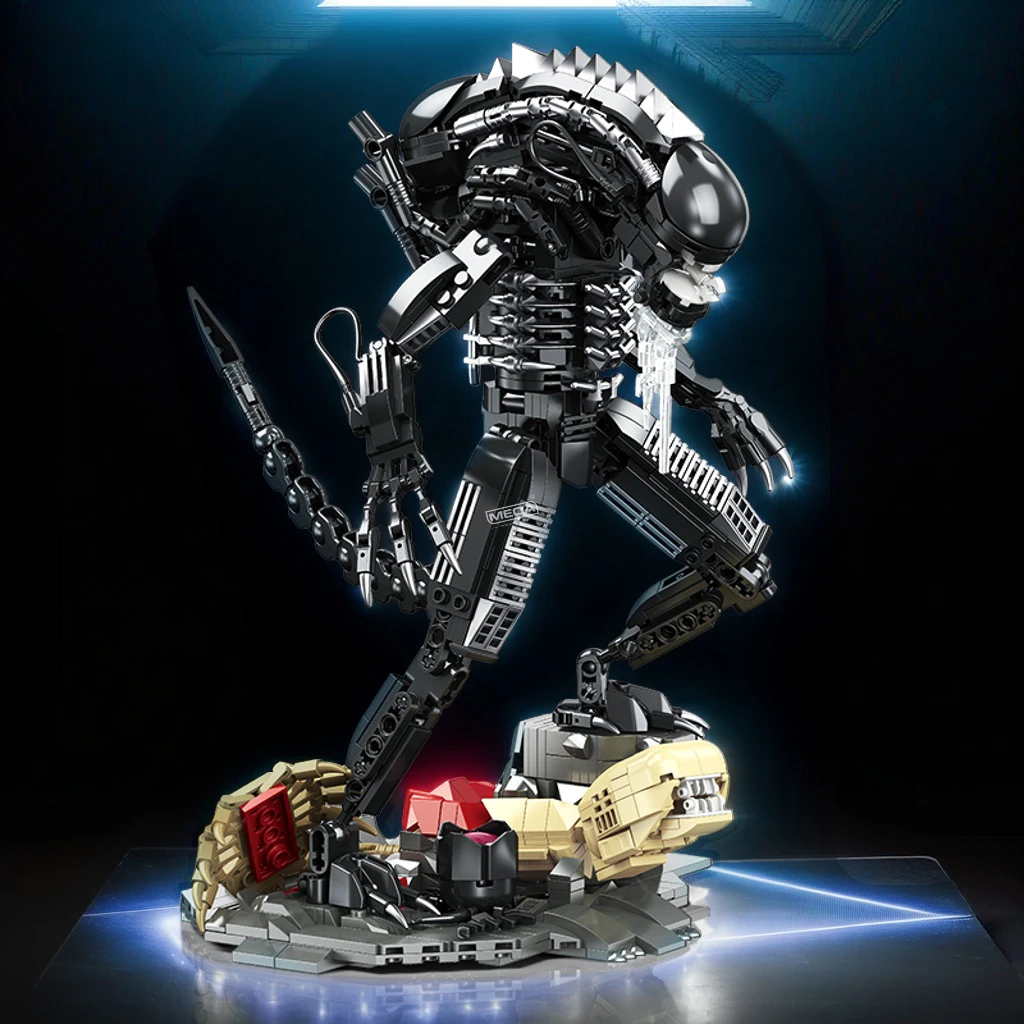 ﻿Creative Xenomorph Alien Building Toy for Boys Gift 882Pcs Warrior Mecha Block Set Simulation Construction Bricks Kits ﻿ ﻿