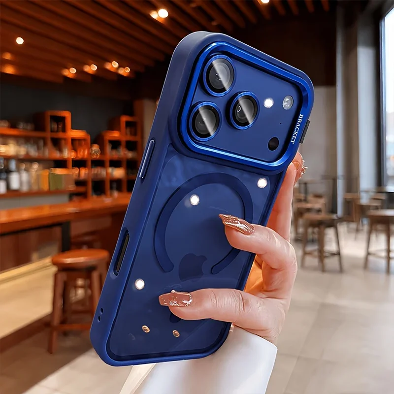 Luxuriöse Magnetische Metall-Ständerhülle mit Lanyard Kompatibel mit iPhone 18 Pro Max 17 16 15 14 13 Transparente Schutzhülle – Detail 9