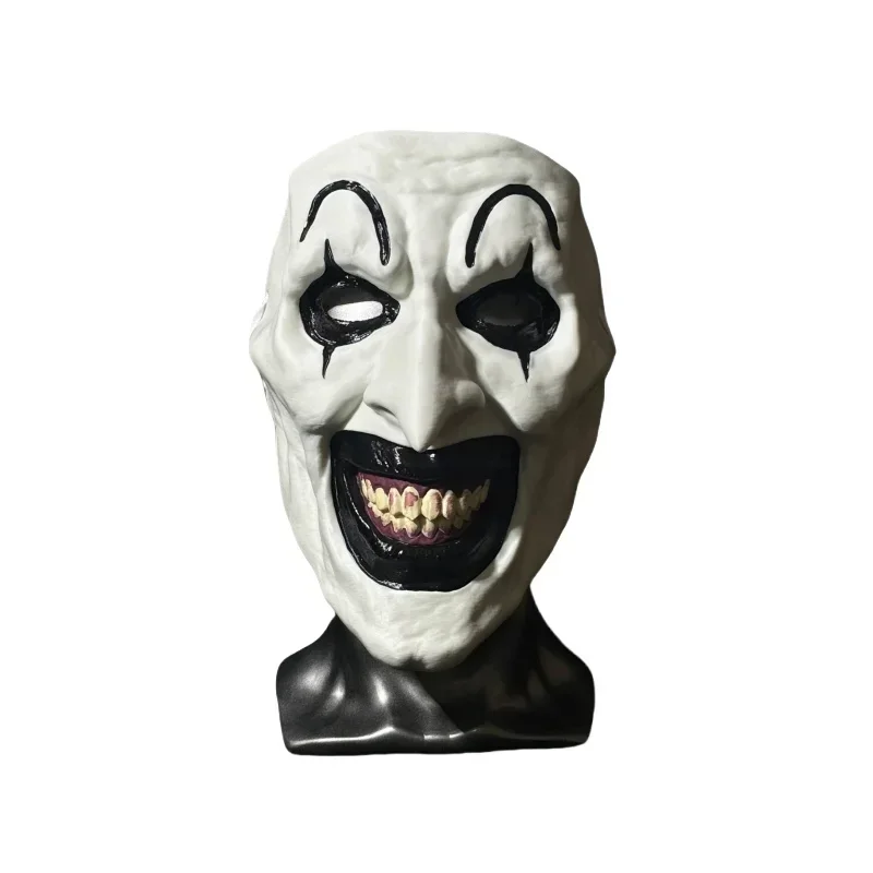 Terrifier Art the Clown Cosplay Mask, Horror Movie Halloween Costume Prop for Scary Haunted House Escape Room