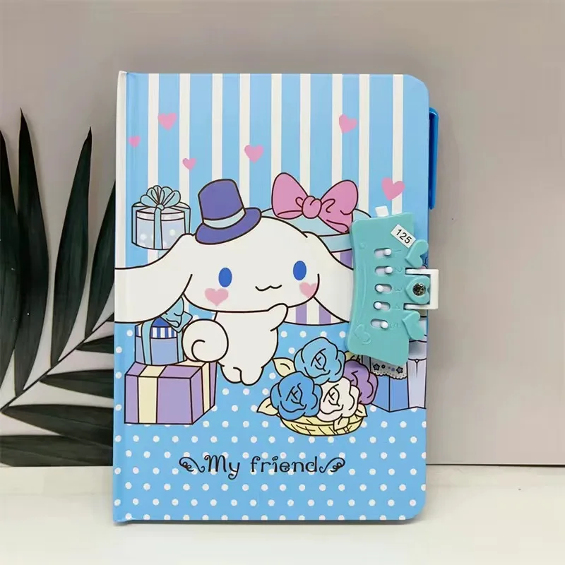 Sanrio 2/6pcs Notebook Kawaii Kuromi Cinnamoroll Thickened With Lock Cute Cartoon Character Diary Notebook Stationery Wholesale