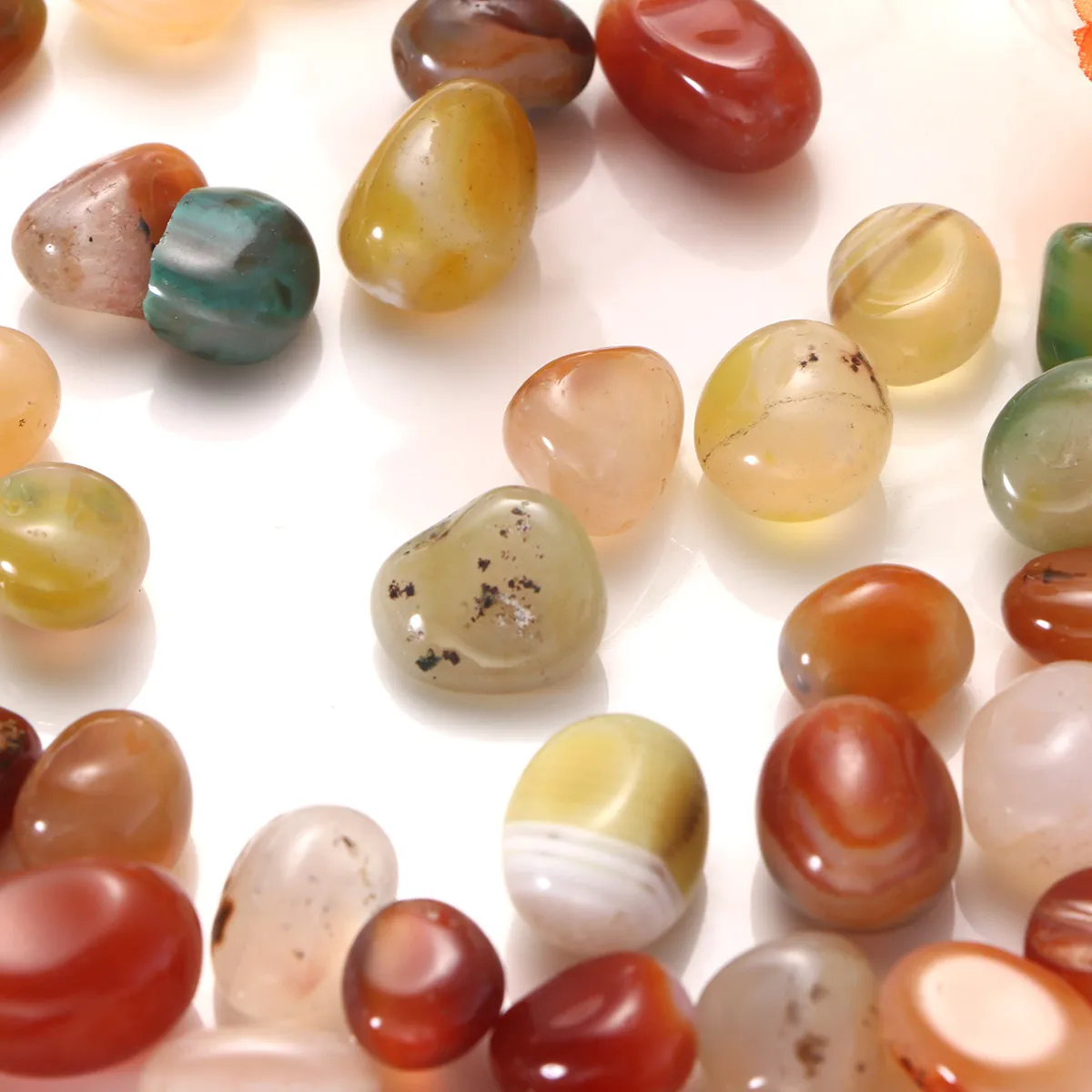 

500G Rain Flower Pebbles Natural Polished River Stones 0.5-1Cm Smooth Rounded Decorative Rocks for Aquarium Fish Tank Plant