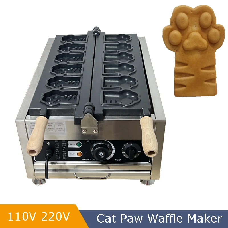 FOR Big Commercial Animal Cat Paw Shaped Waffle Maker Machines Iron Plates Tiger Dog Cat Paw Shaped Waffle Maker