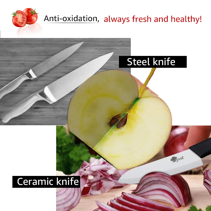 Ceramic knife 3 4 5 6 inch fruit slice practical chef knife white zirconia blade color handle kitchen knife