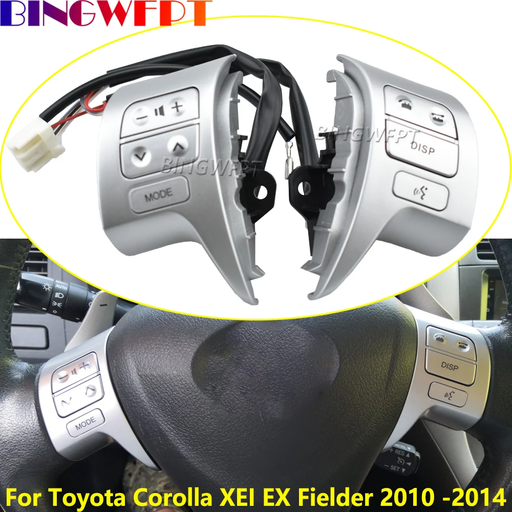 Control de Audio y Volumen Multimedia para Volante de Coche, 6 Pines, 84250-02240, para Toyota Corolla XEI EX Fielder 2010-2014
